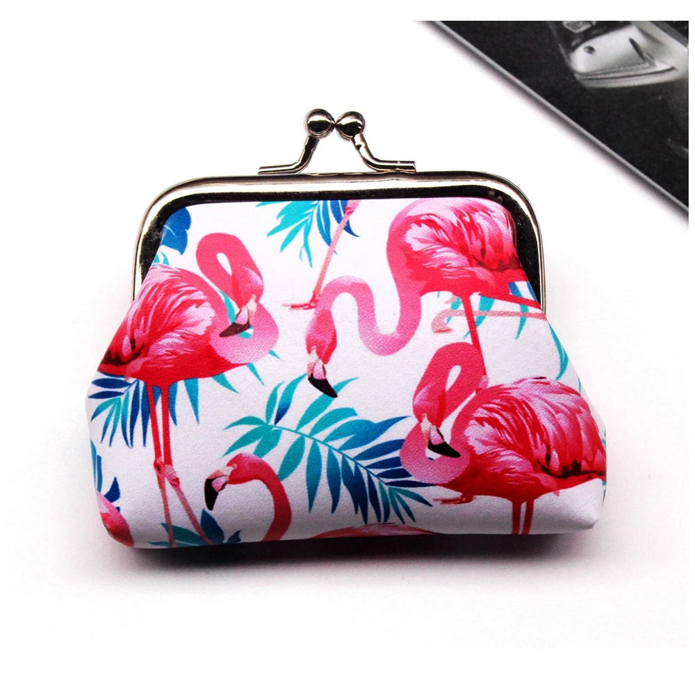Flamingo 8 Винтажные женские кошельки с принтом для монет, Женский кошелек на застежке, женский клатч, Женский мини кошелек, сумка для денег, искусственная кожа, Carteira/5 - Цвет: Flamingo 8