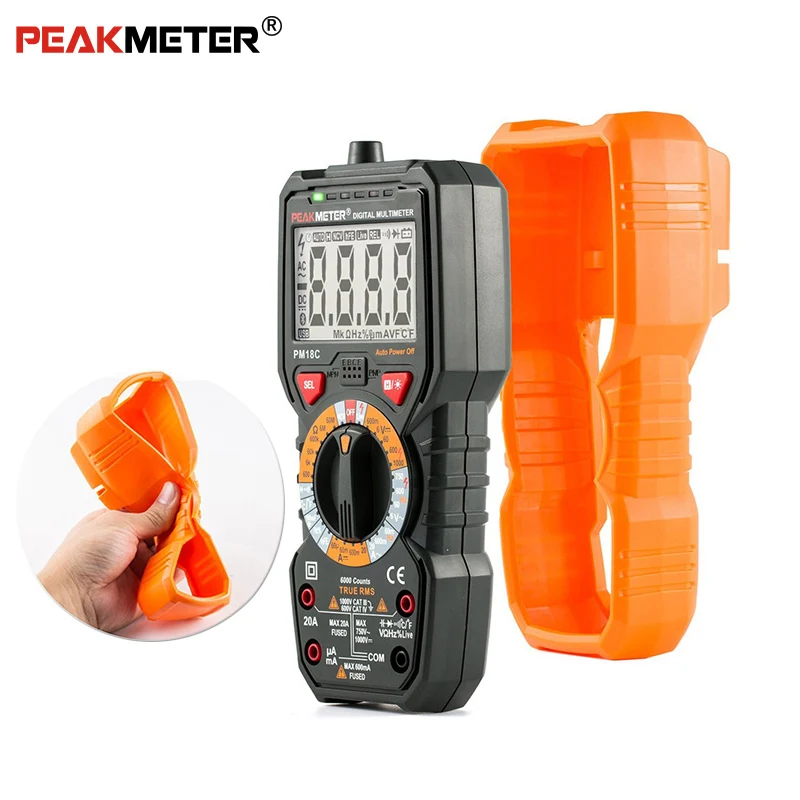 PEAKMETER PM18C цифровой мультиметр с истинным RMS AC/DC сопротивление напряжения Емкость
