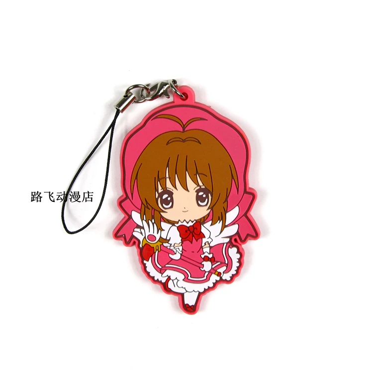 

Anime Model Rubber Keychain Card Captor KINOMOTO SAKURA KINOMOTO TOUYA LI SYAORAN Action Figure Pendant Christmas Gifts 6cm
