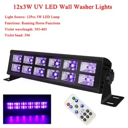 Свет этапа 12x3 W двухрядные УФ Цвет светодиодные прожекторы свет DMX512 скаку функции длинные бар свет для дискотека Вечерние