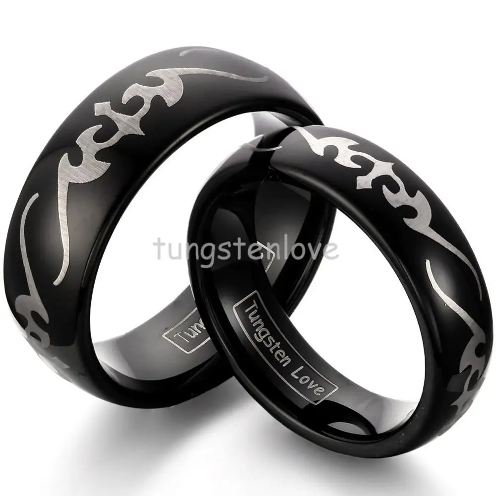 unique tungsten carbide black mens wedding bands rings with laser etched design for couples aniversary engagement 68mm 1pcs - Mens Black Wedding Rings unique tungsten carbide black mens wedding bands rings with laser etched design for couples aniversary engagement 68mm 1pcs - Mens Black Wedding Rings