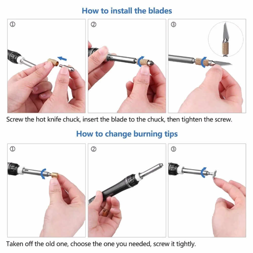 48 шт. 60 Вт 110 В/220 В Регулируемая температура паяльник набор инструментов резьба пирография инструмент Дерево тиснение горящая паяльная