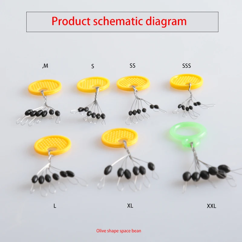 100 шт./лот овальные стопоры для поплавка, высокое количество, черные оливковые космические бобы, рыболовные плавающие фиксаторы для сидения, проволока Acc позиционирования
