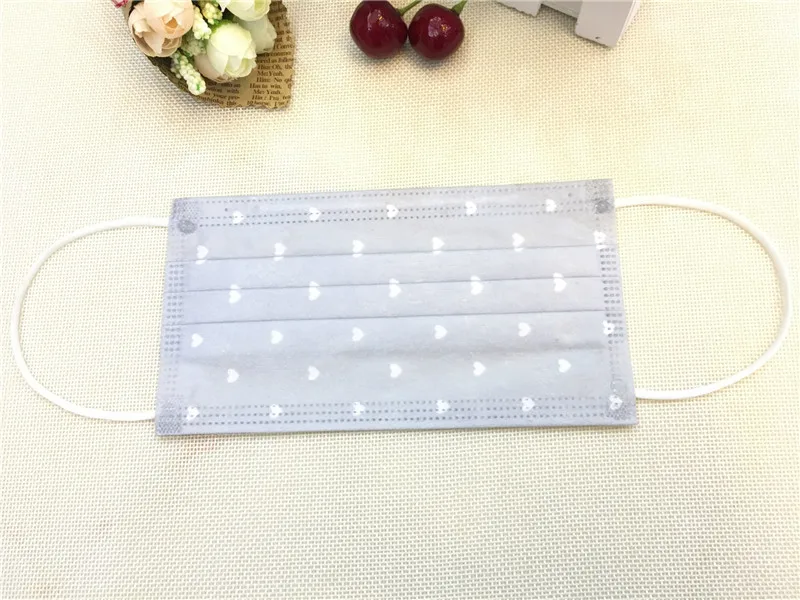3 Layers non-woven printing disposable mask dustproof anti fog haze tail gas prevention ear hanging respirator (16)