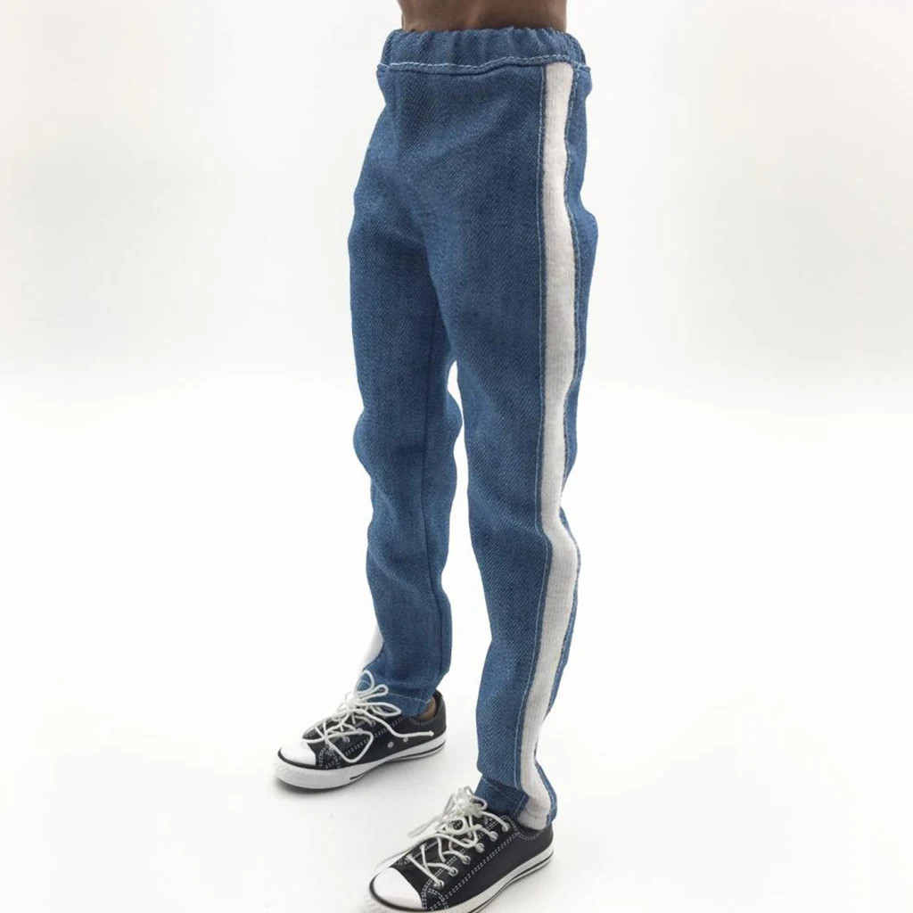 MagiDeal  1/6 Scale Male Seamless Body Clothes Jeans Pants Trouser for 12