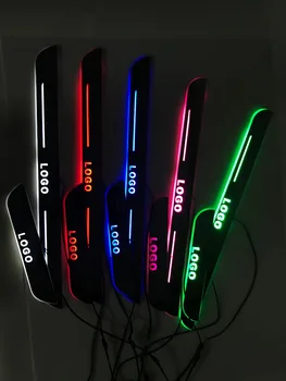 Eosunsカスタマイズ主導移動ドアスカッフプレートnerfバー&ランニングボードドア敷居ライトオーバーレイライニング用マツダ2