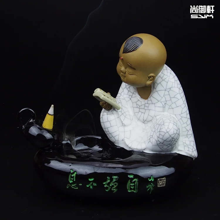 

Shiwan doll boutique master back censer ceramic ornaments creative decoration Home Furnishing unremitting self-improvement Schoo