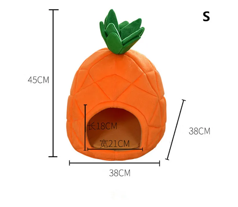 Прямая поставка, ананас, дизайн, домик для питомца, собака, теплая пещера, гнездо, уютная мягкая спальная кровать для собаки, кошки, щенка, милая кровать для питомца, для кошки, собаки
