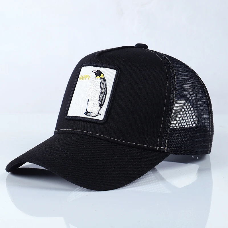 

Baseball cap for men unisex summer mesh breathable animals embroidery adjustable sports casual snapback bone trucker sun cap