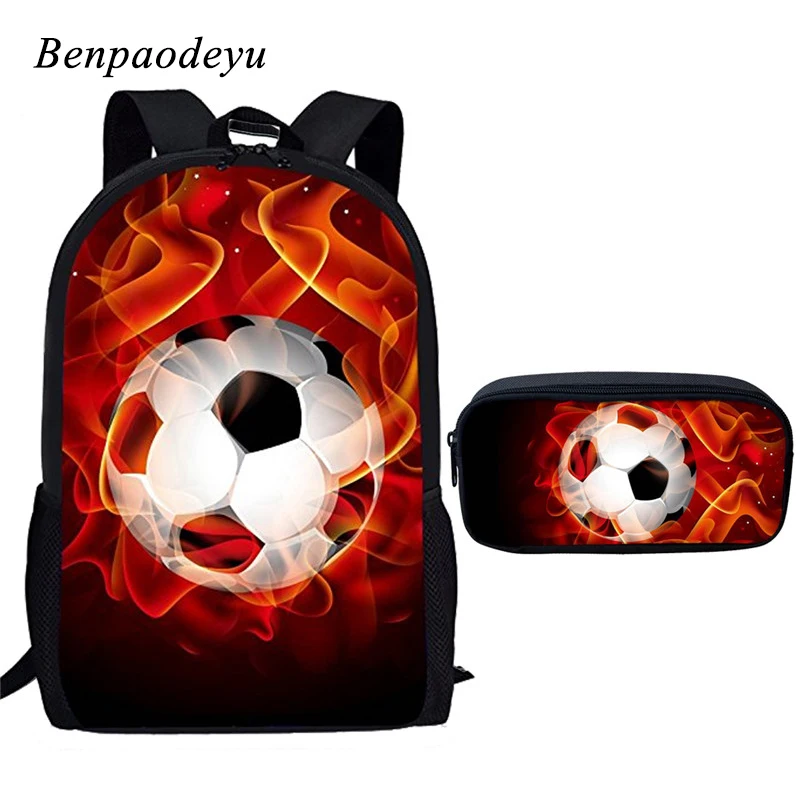 Boys School Bags For Teenage Girls Children Backpack Fashion Footballs Print Set Student Pencil Custom Book Bag | Багаж и сумки