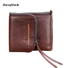 Винтажный кожаный кошелек мужской кошелек модный дизайнерский кошелек воловья кожа кошелек для монет на молнии цена доллара бумажники для мужчин