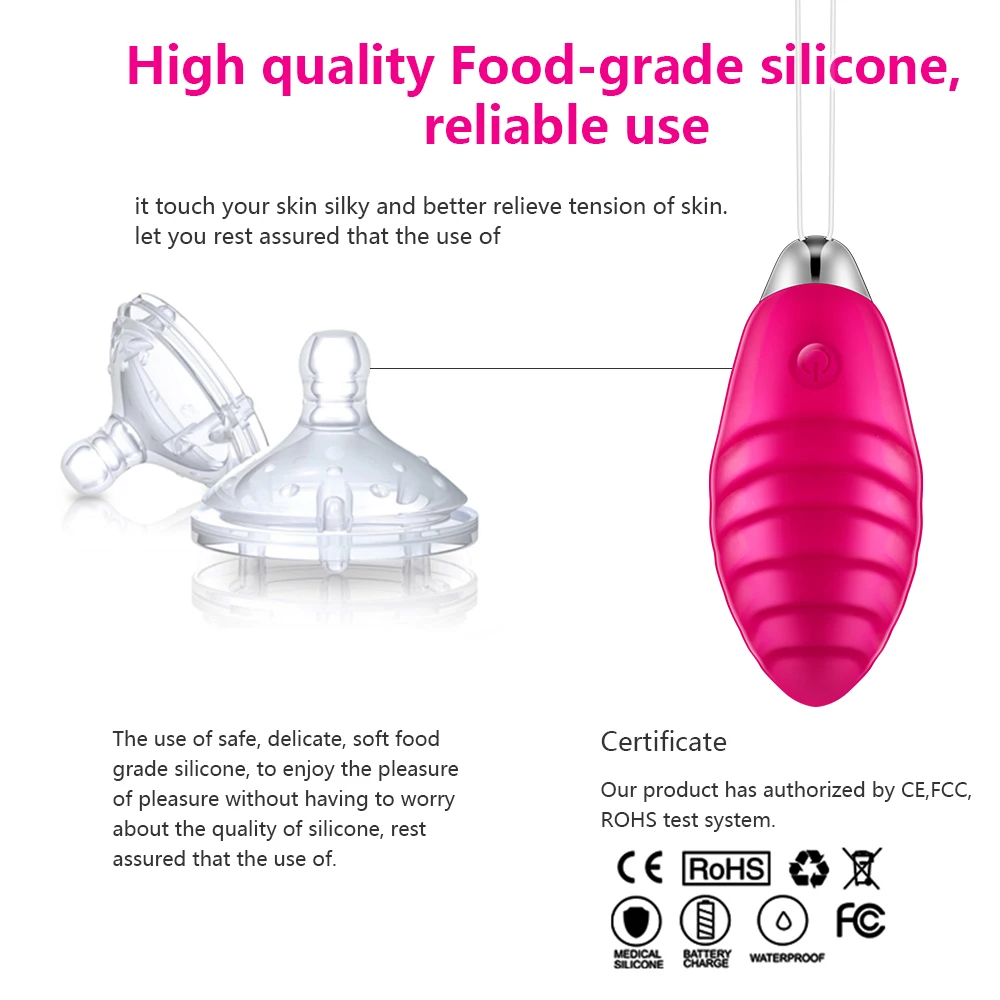 Silicone Vibrating Egg Type Rabbit Wireless Vaginal Ball USB Rechargeable Vibrator Heating Kegel Ball Sex Toys for Woman