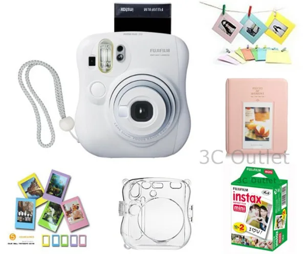 Fujifilm Instax Mini 25 камера и аксессуары, Fuji мгновенная Мини пленка 20 листов+ Прозрачный чехол+ фотоальбом+ пленка Декор рамки