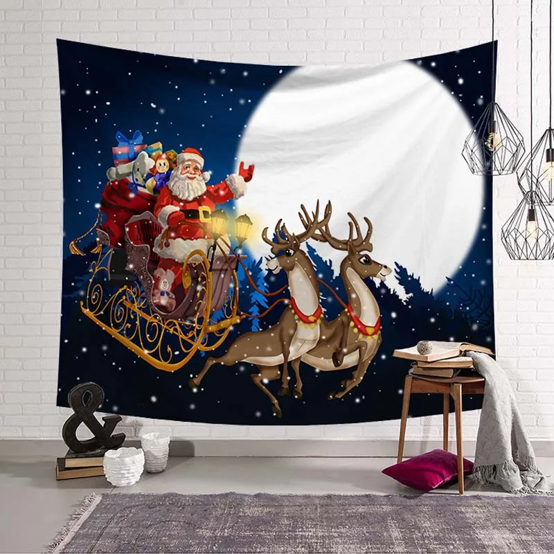 New Year XMAS Art Home Wall Hanging Tapestry Wall Ornamentation Christmas Wall Decor High Quality Tapestry Festival Party Decor