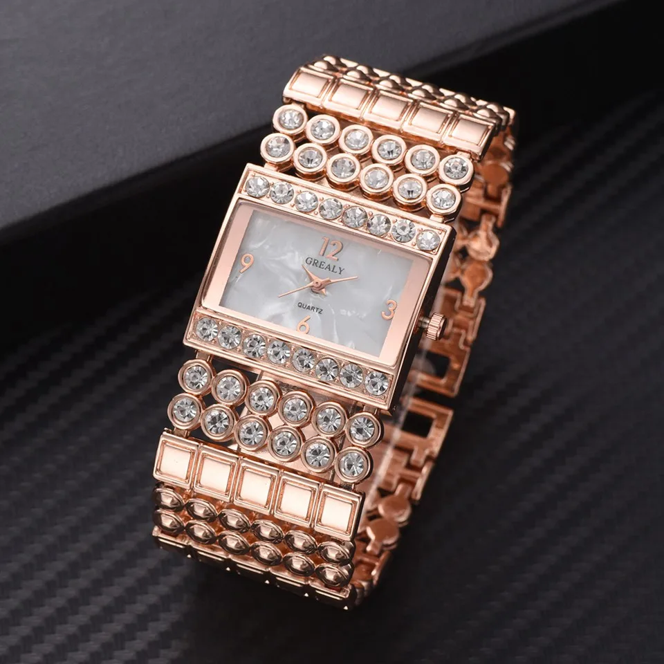 

Hot Fashion Women's Stainless Steel Quartz Bracelet Watch Rhinestone Crystal Analog Wrist Watch relojes mujer relogios femininos