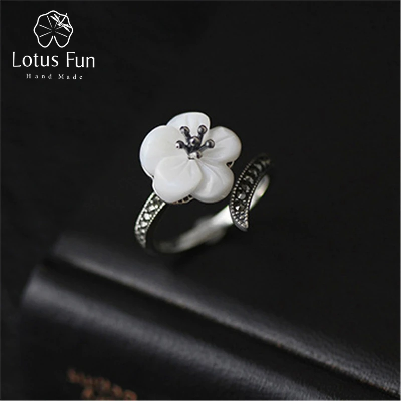 

Lotus Fun Real 925 Sterling Silver Natural Handmade Creative Designer Fine Jewelry Exclusive Flower Vintage Female Rings Bijoux