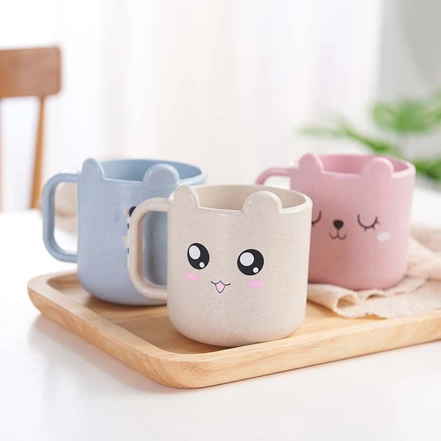 320ml Cute Kid Juice Mugs Wheat PP Juice Cup Water Drink Bottle