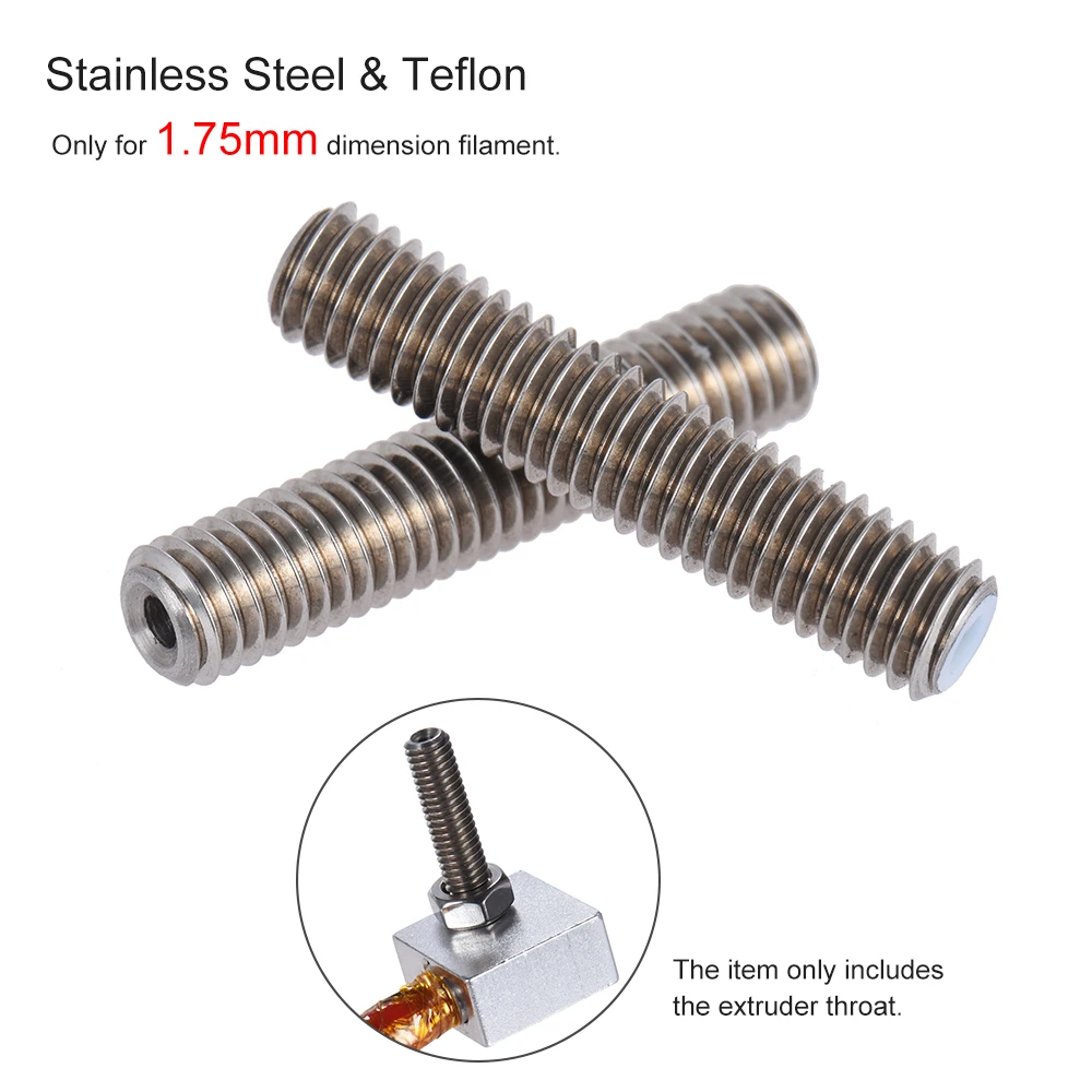 Tubes à gorge en acier inoxydable MK8 M6 x 30mm, 2 pièces, buse d'extrusion  pour Filament 1.75mm, pièces d'imprimante 3D | AliExpress