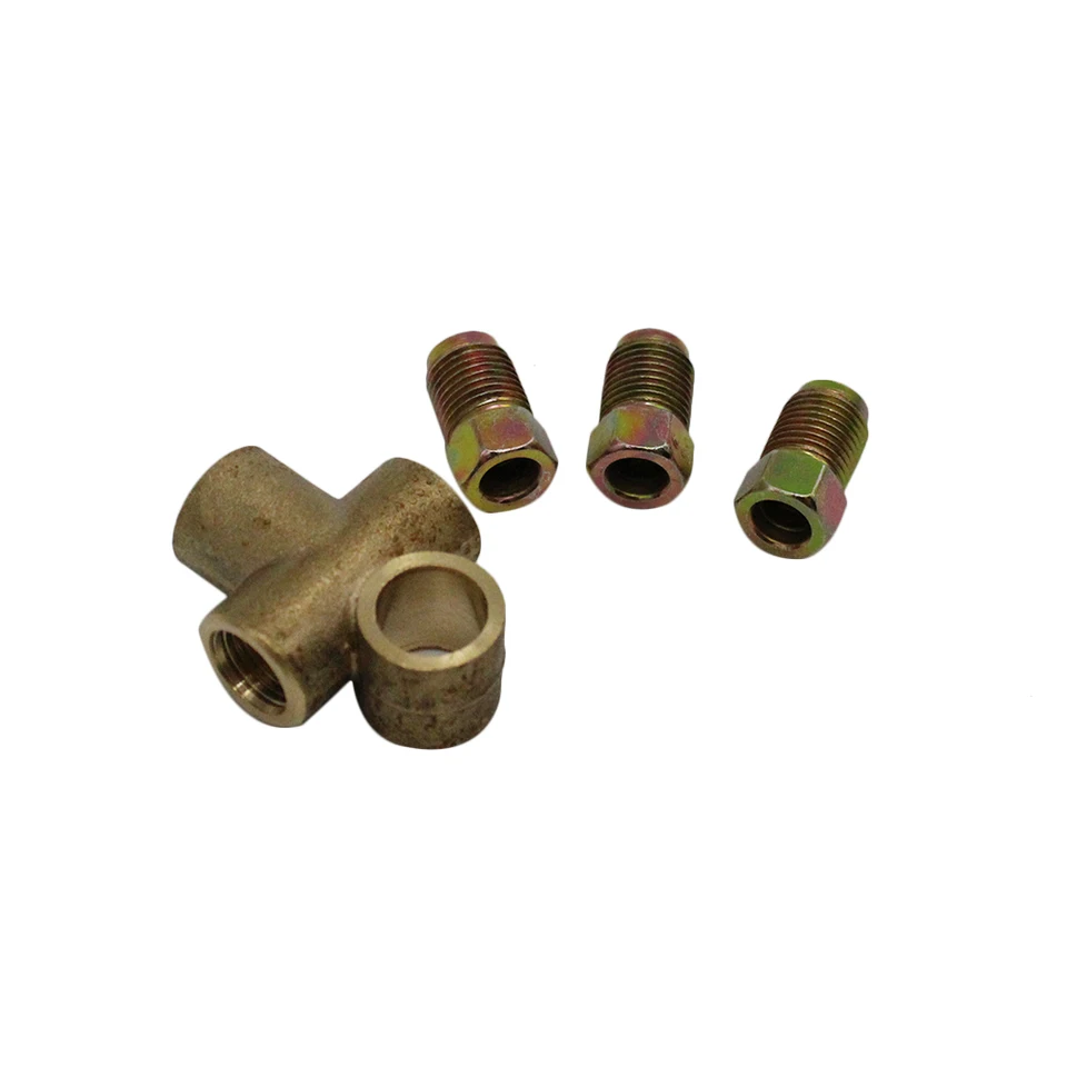 Fesjoy Brake Pipe Fittings 3 Way T Piece Brake M10 Tee 3//16 Pipe 10mm with 3 Male Nuts Short Union Metric