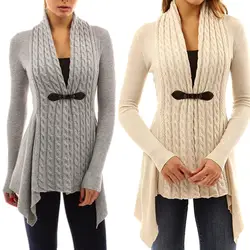 1 шт. для женщин женский кардиган свитер V образным вырезом с длинным рукавом сплошной цвет модная одежда FS99