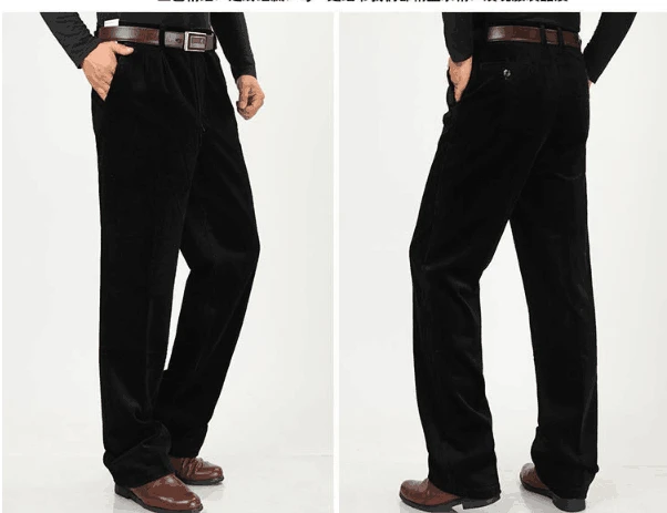 best business casual pants new arrival gahsion obese male winter high waist double corduroy Men's trousers plus size 30 31 32 33 34 35 36 38 40 42 44 46 black khaki pants Casual Pants