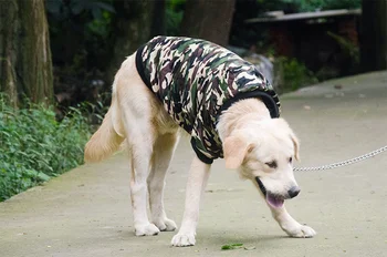 

New Big Dog Camouflage Uniforms Double Thick Clothes Warm Pet Supplies Autumn and winter gold hair Satsuma cool camouflage