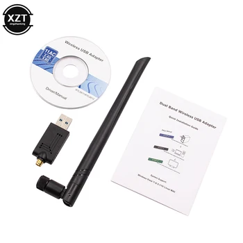 

1200Mbps WIFI USB 3.0 Wireless Wifi Adapter ethernet dongle Superspeed Network Card Dual Band with AC Antenna For Laptop Desktop