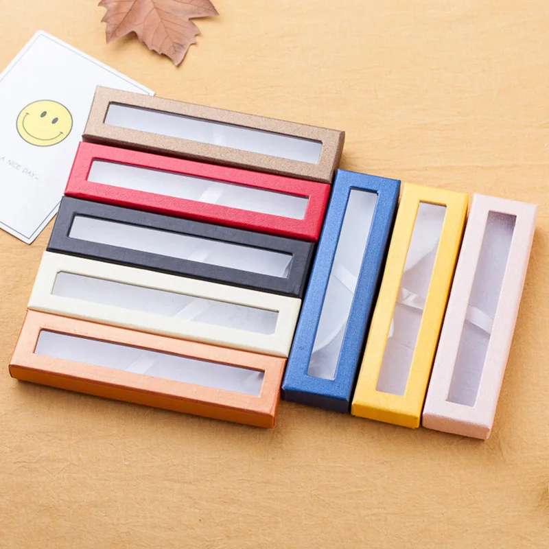 

Kawaii Colored Paper Pen Box Pencilcase Cute Gift Box For Ballpoint Pen Fountain Pen School Materials Korean Stationery
