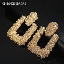 Большие Квадратные подвесные серьги геометрической формы очаровательные женские Модные металлические Висячие серьги серебро/золото цвет Висячие серьги ювелирные изделия