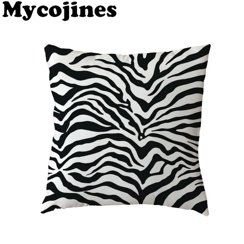 Простой акварельный стиль наволочка для подушки черно-белая зебра в полоску домашний подарок для дивана в спальне Декор полиэстер персиковая кожа наволочки