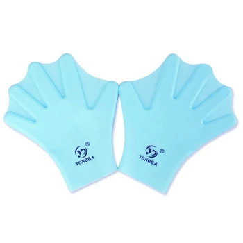 

1 Pair Swim Webbed Gloves Surfing Fins Adult Swimming Practice Training Silicone Full Finger Hand Paddle Glove