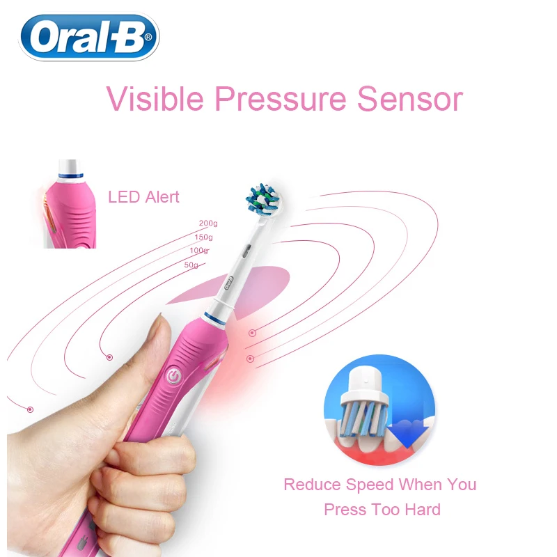 Электрическая зубная щетка Oral B 3D Pro2000 Sonic умная с датчиком давления Индуктивная