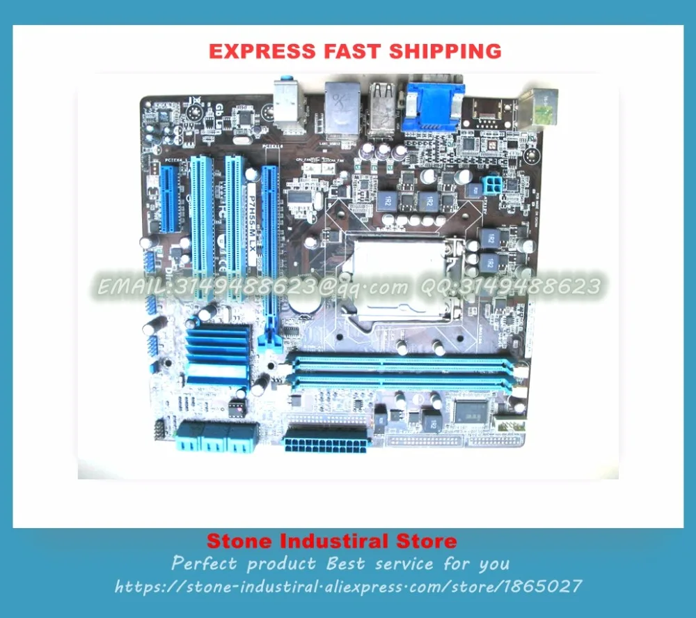 P7H55-M DDR3 1156 -pin board support I3 I5 I7 H55 fully integrated board 100% test Perfect quality 3 g41 motherboard775 needle cpu ddr2 ddr3 fully integrated 1g board 100% tested perfect quality