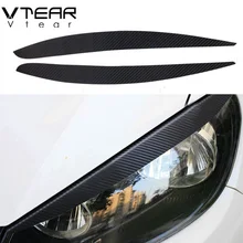 Vtear для Volkswagen Polo фары брови-наклейки 3D карбоновое волокно paster наружное украшение товары продукты аксессуар часть 2011-2016
