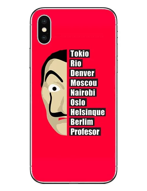 Испания ТВ La Casa de papel Прозрачный Жесткий ПК чехол для телефона iPhone X 10 5 8 5S 6 6S Plus 7 XS