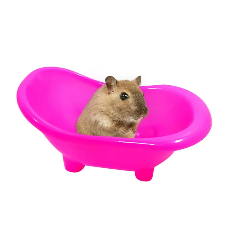 

New Pet Cages Plastic Ball Shape Hamster Guinea Pig Bathroom Pet Toilet Bathtub With Pipeline Small Pets Accessories Supplies