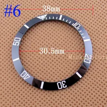 38 мм Черный высокое качество керамический ободок белый цифровые весы для мужчин большой циферблат часы