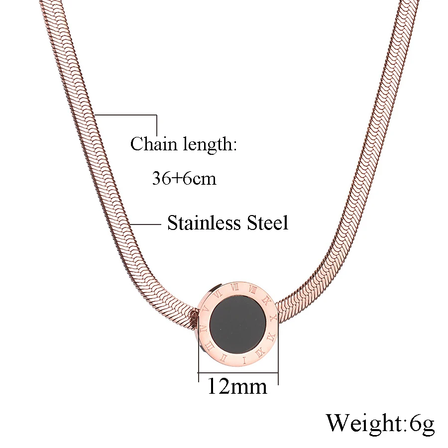 Известный бренд розовое золото Римский номер колье ожерелье из нержавеющей стали никогда не выцветает расширение Женская Цепочка-ожерелье Рождественский подарок