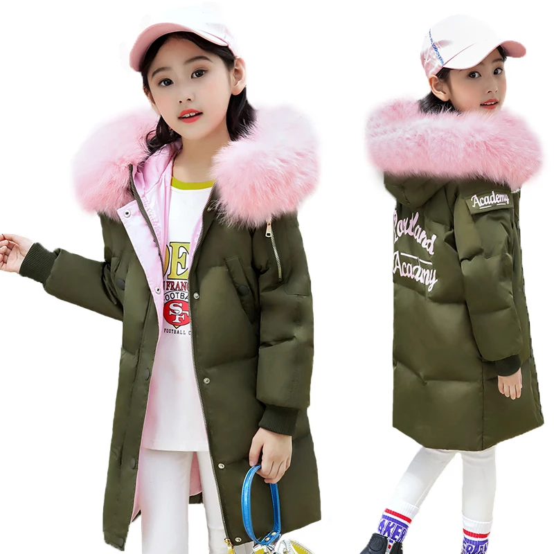 2018 New Girls Winter Jackets Kid Hooded Coats Thick 6-14Y Children's Warm Parkas Girl Winter Coat With Fur High Quality Outdoor цена 2018 New Girls Winter Jackets Kid Hooded Coats Thick 6-14Y Children's Warm Parkas Girl Winter Coat With Fur High Quality Outdoor цены онлайн