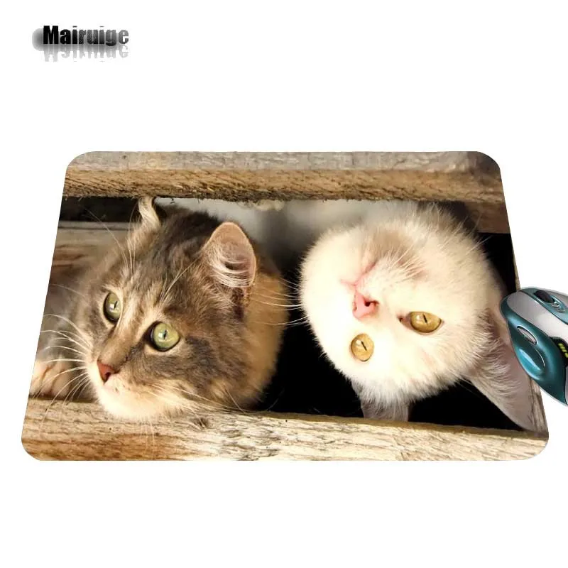 Mairuige красивый горячий коврик для мыши с котами без края блокировки для интернет-игры и офиса использовать 18*22 см и 29*25 см в подарок