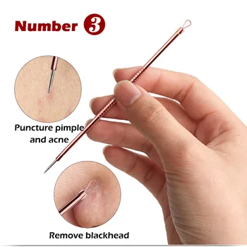 

LANBENA 4Pcs/Set Blackhead Remover Tool Kit Facial Pimple Blemish Extractor Acne Needle Clip Set @ME88