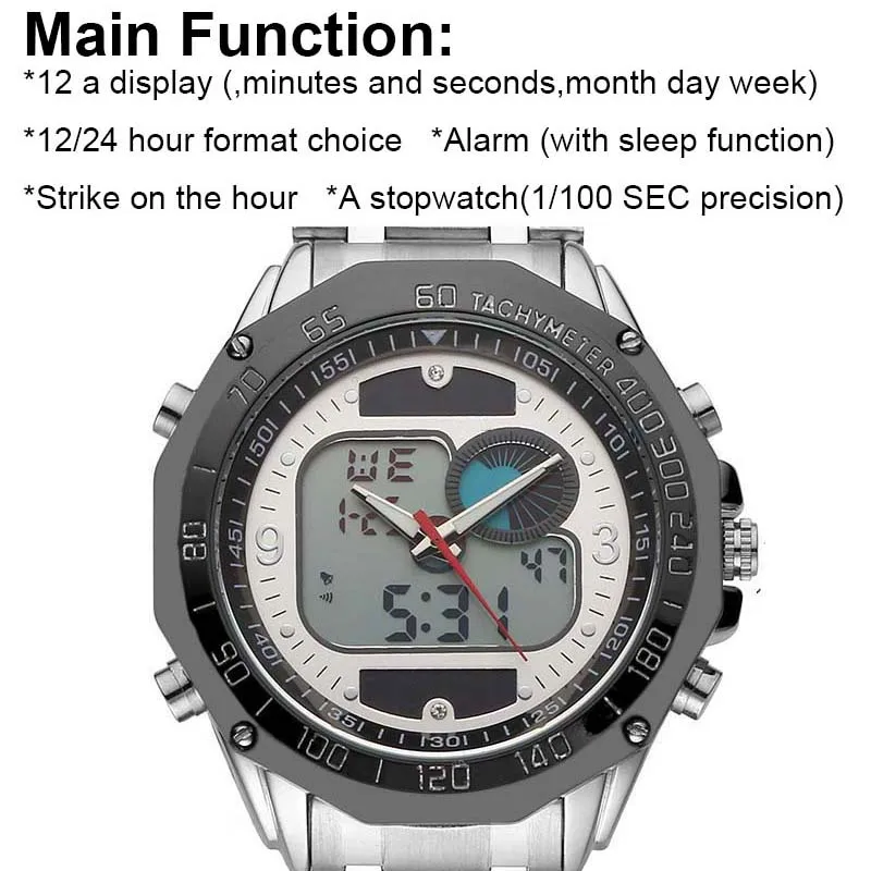  Design Solar Watch Powered LED Digital wristwatch mens Wristwatches Men 30M Waterproof Fashion Spor