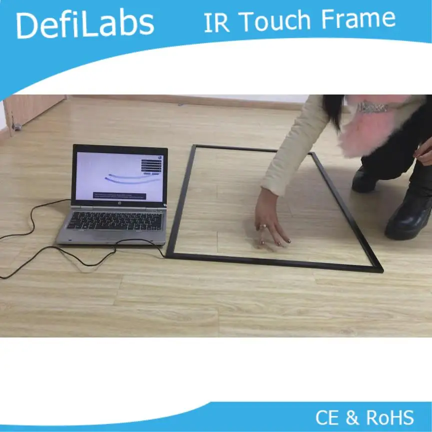 DefiLabs 55 дюймов ИК сенсорный экран рамка без стекла-10 точек Быстрая