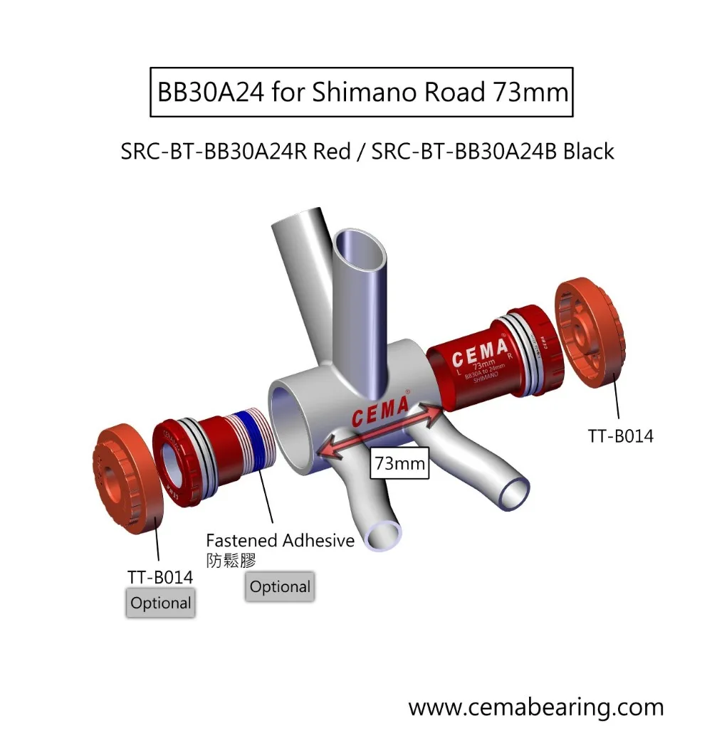 36-BB30A24 for Shimano Road 73mm