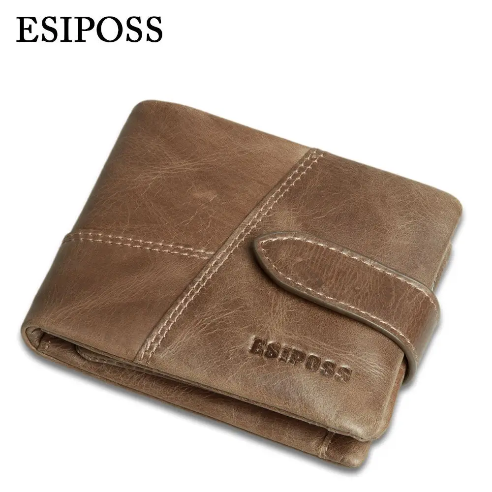  2016 New Famous Brand Men Wallets Luxury Genuine Cow Leather Design Male Purse with Coin Pocket Hasp Zipper Short Vintage Wallet 