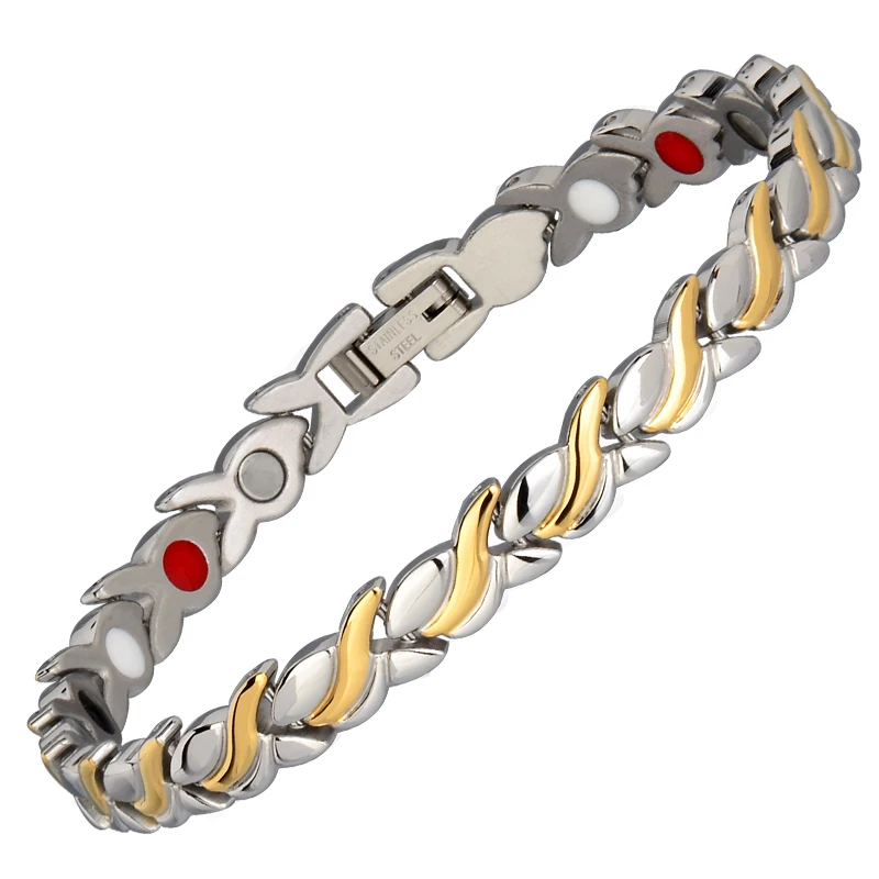 Прямая поставка, магнитный браслет для здоровья для женщин, браслеты и браслеты из нержавеющей стали, оздоровительный германий, браслеты-цепочки