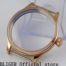 BLIGER 44 мм Нержавеющая сталь розово-Золотой корпус часов подходит для приблизительный срок поставки: 6497 6498 ручной завод C36