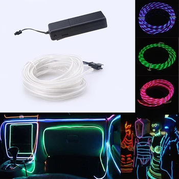 

POSSBAY 5M Car Styling Decoration Neon Glow Chasing EL Wire Light Strip Speed Controller Driver For Car/Stage/Party/Home/Clothes