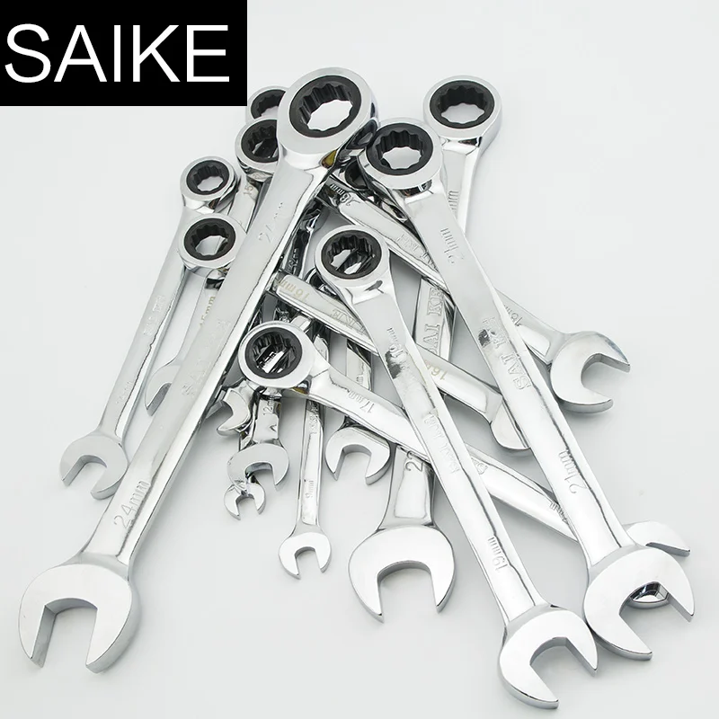 Set de chei metrice combinate cu clichet Rupture cu inel pentru dintele fine Cuplu și cheie de prindere Set de piulițe pentru repararea unui set de chei