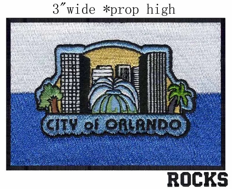 Патчи для вышивания с флагом США Orlando Florida 3 дюйма широкая доставка городской патч